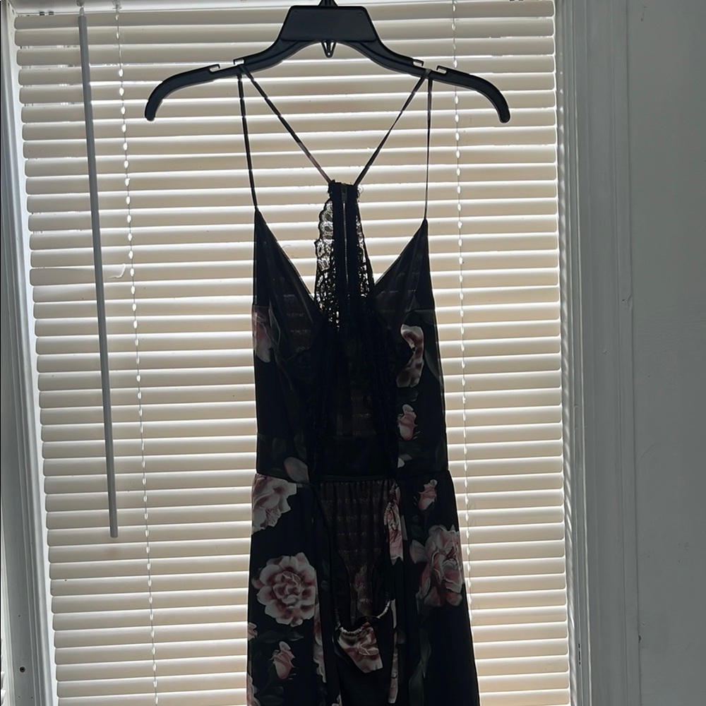 Floral Black Lace Dress